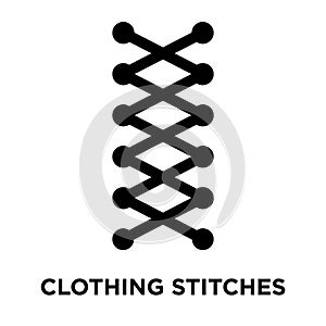 Clothing stitches iconÃÂ  vector isolated on white background, lo photo